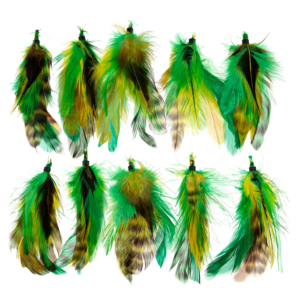 a-creative-collection-feather-extension-green-and-yellow-pack-of-10-for-dog