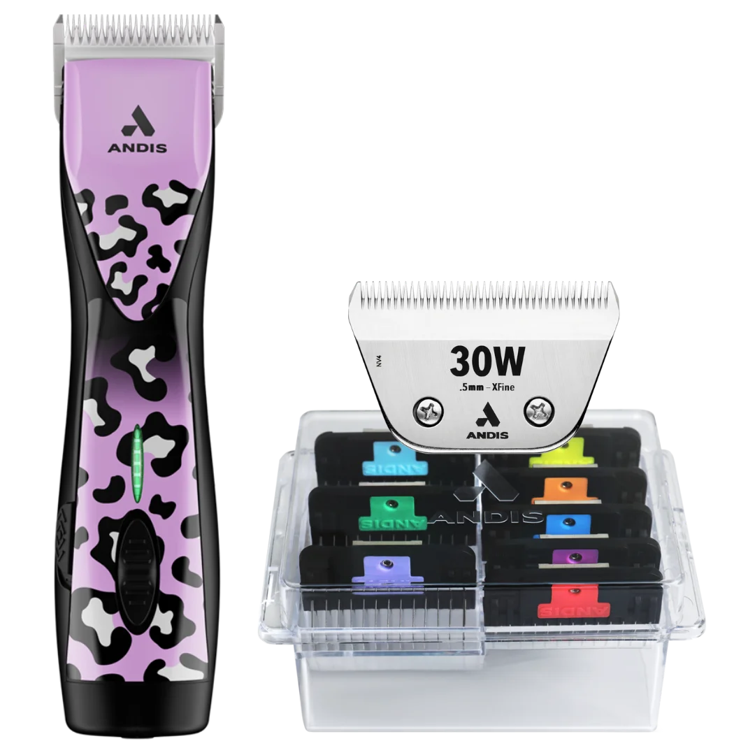 andis-pulse-zr-ii-wild-clipper-with-30w-blade-and-8pc-wide-comb-attachment-bundle